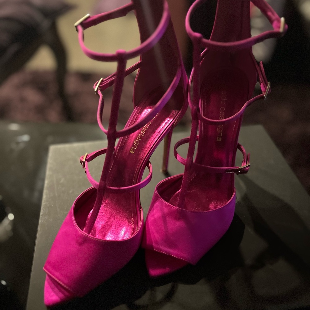 Aldo Cartagena peep toes hot pink strappy heels